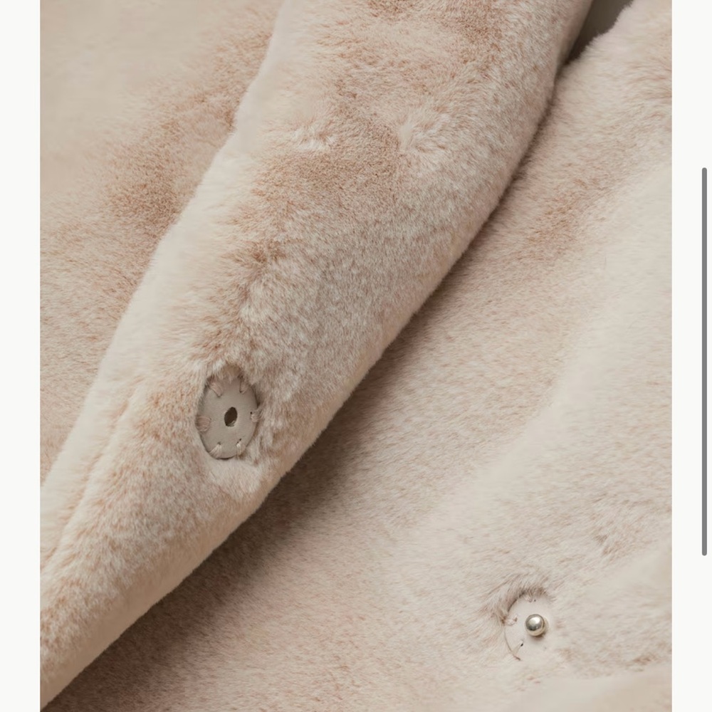 Faux Fur Coat in Cream - Picture 4 of 7